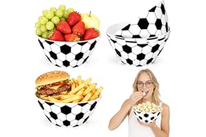 4 Pack Soccer Snack Serving Bowl - Reusable Melamine Snack Bowl for Game Day, Tailgating, Parties & Sports Events