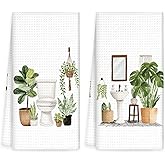 OINDADE Sage Green Eucalyptus Hand Towels Set of 2, Botanical Plant Leaves Decor for Bathroom Shower Room, Green Plant Lover Gifts Hand Towels for Bathroom Toilet Washroom, 16x24In