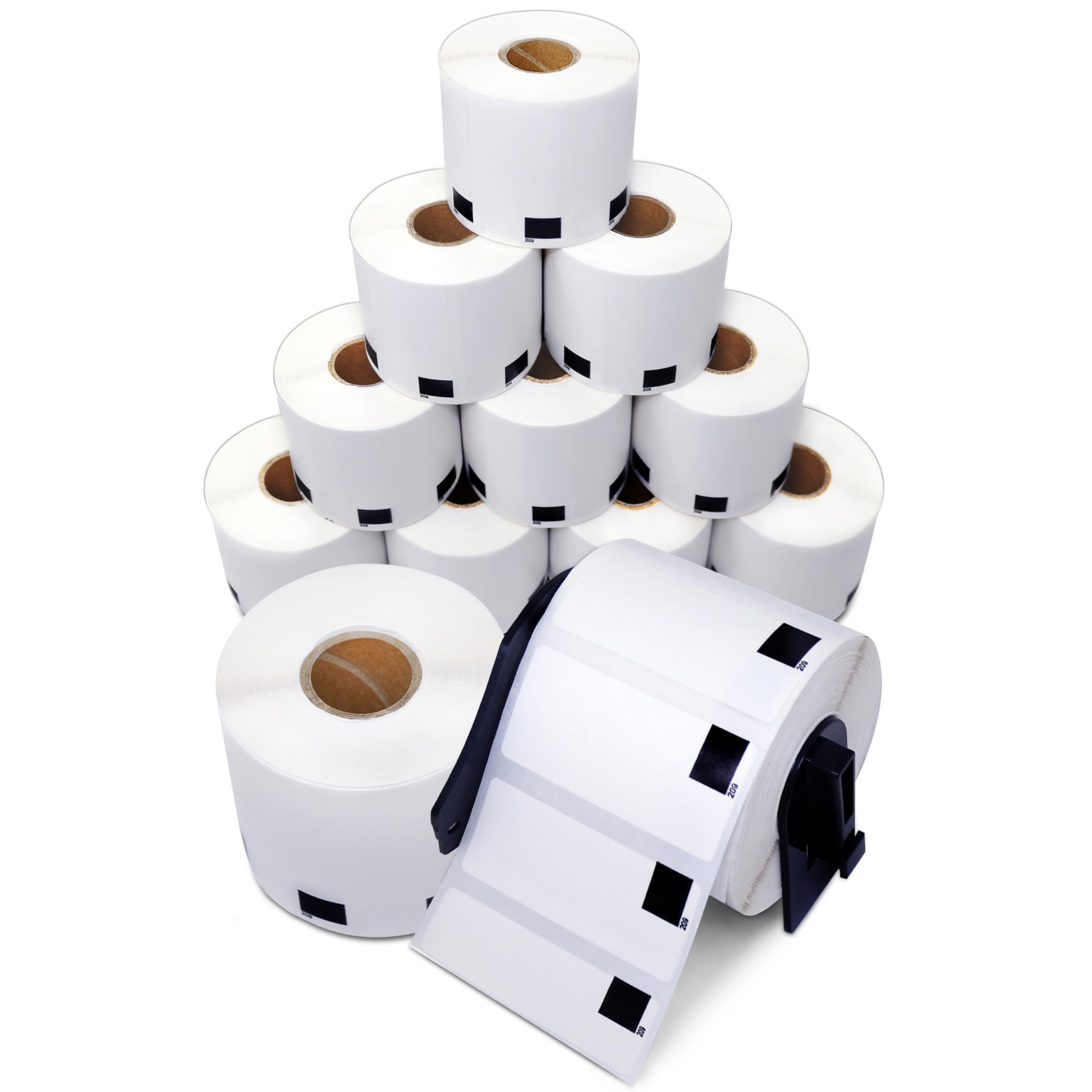 Photo 1 of Aegis Adhesives - Replacement for Brother DK-1209 (12 Rolls, 9600 Total) 1.1" X 2.4" Direct Thermal Barcode Labels with Reusable Frame - Compatible with QL Printers, QL-800, QL-810W, QL-820NWB