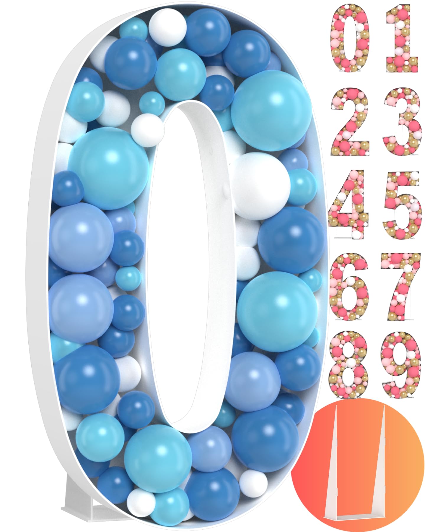 Photo 1 of Super Easy Assembly 3FT Large Fillable Cardboard Numbers - Number 5 Balloon Frame -Mosaic Balloon Frame - Ideal Large Numbers For Party Decor - Decoración De Cumpleaños