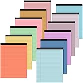 Fuutreo 12 Pcs 8.5'' x 11'' Colored Legal Pad Writing Pads Narrow Ruled 50 Sheets Per Notepad Micro Perforated Writing Pad Note Pads Office Supplies for School College Office Business (Multicolor)