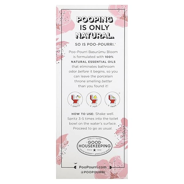 POO-POURRI BEFORE-YOU GO TOILET SPRAY, BASARUMU BLOOM, 2 FL OZ – CHERRY BLOSSOM, SANDALWOOD AND CLEMENTINE