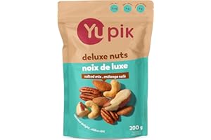 Yupik Roasted Salted Mixed Deluxe Nuts, 200 g, Kosher, Gluten-free, Non-GMO, Savory Blend of Almonds, Cashews, Brazil Nuts, H