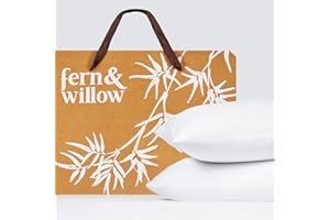 Fern and Willow Queen Size Bed Pillows - Set of 2, 28"x20" - Luxurious Ultra-Soft Cooling Pillow - Hotel Quality, Down Alternative Fill - Ideal Gift for Side, Back & Stomach Sleepers
