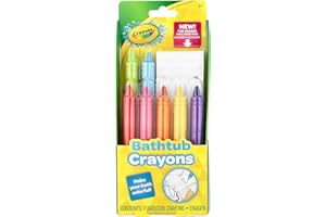 Crayola Bathtub Crayons 7 Pack + Eraser, Washable Tub Coloring Kit & Easy Cleanup Eraser, Firefly Red, Sky Blue & More Favorites, Gift for Creative Kids