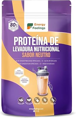 Proteína de Levadura Nutricional en Polvo Sin Sabor 500g, Proteína Vegana Sin Lactosa y Sin Gluten para Masa Muscular con Todos los Aminoácidos Esenciales, Vegan Protein Powder