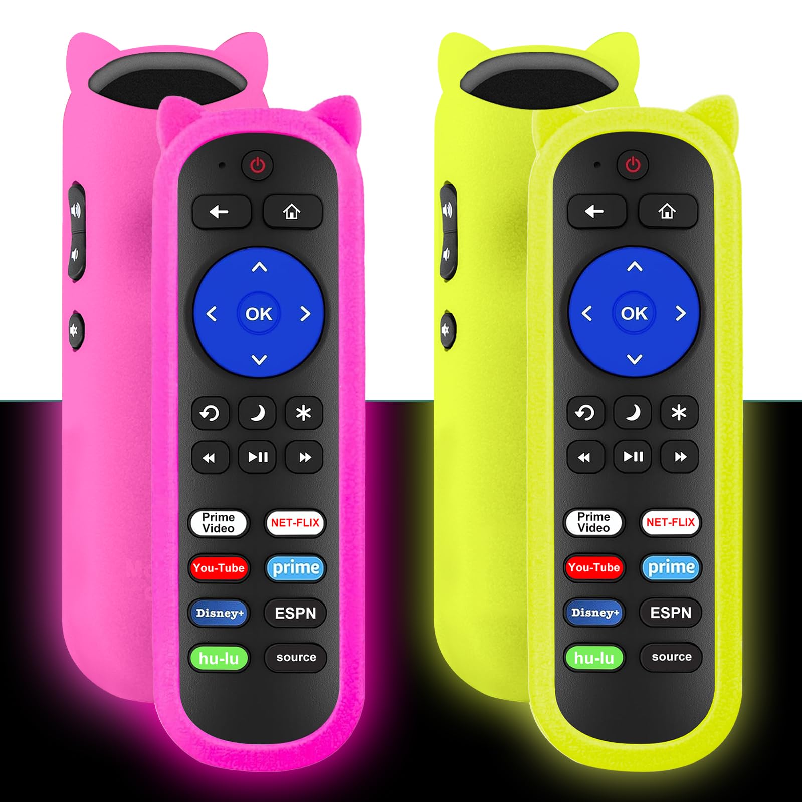 Photo 1 of (Pack of 2) Remote Compatible with Roku Players and Roku TV Remote, for Roku Box 1 2 3 4,Roku Express/+, Premiere/+, Ultra and TCL Hisense Onn Element Philips Roku TV with Anti-Lost Case