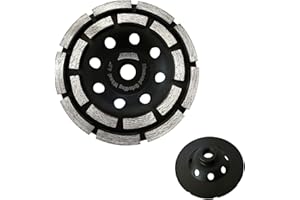 ORIXTREME 4 1/2 Inch Double Row Diamond Cup Wheel for Grinding and Cleaning Surface Stone Concrete Granite Marble Masonry Brick with 5/8-11 Threaded Angle Grinder Wheels Cup
