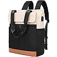 Women Convertible Tote Daypack Laptop Backpack Wide Top Open College School Travel Casual Bag