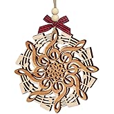 Music Note Christmas Ornament 2025 - Music Gifts for Men and Women, Holiday Musical Gift Ideas for Lovers, Teachers, Musicians, Friends, Family - 2-Layered Wooden Ornaments