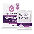 GoodWipes Women's Deodorizing Body Biodegradable Wipes with Tea Tree and Aloe 10 Count