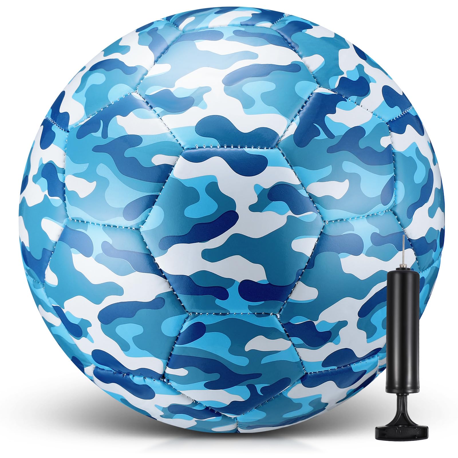 Photo 1 of Libima Camouflage Soccer Ball with Pump Official Size 4 Indoor Outdoor Colorful Soft Soccer Ball Toy for Boys Girls Christmas Operation Game Play Practice Training Sport Gifts(Camouflage Blue)