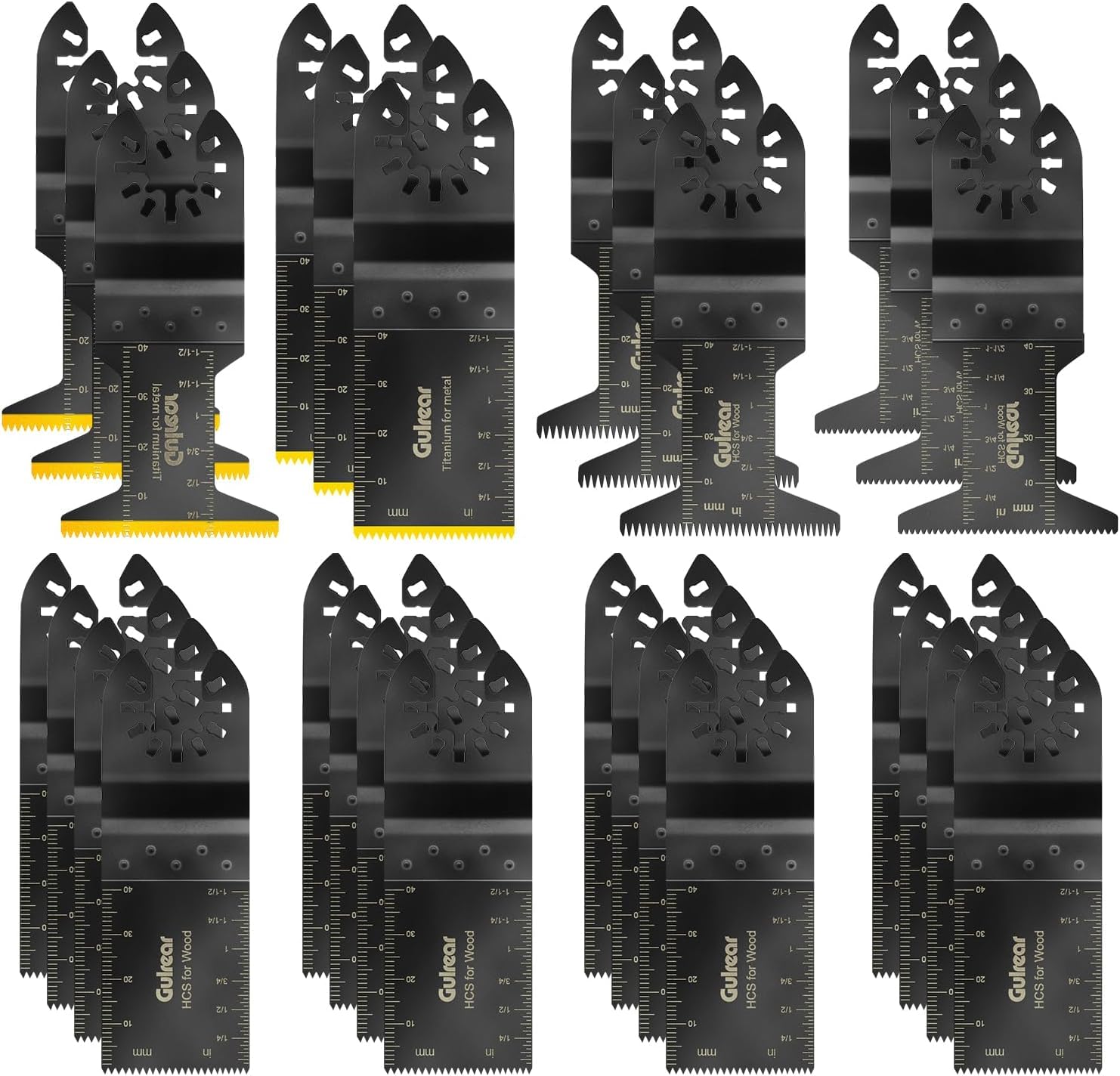 28PCS Universal Oscillating Tool Oscillating Saw Blades, Include 6PCS Titanium Oscillating Multitool Blades for Metal and Hard Material, Quick Release Multi Tool Blades Fits Most Models The Market