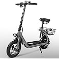 Phantomgogo Electric Scooter for Adults Foldable Scooter with Seat & Carry Basket E-Scooter with Brushless Motor 15MPH 265lbs Max Load E Mopeds for Adults Commuter