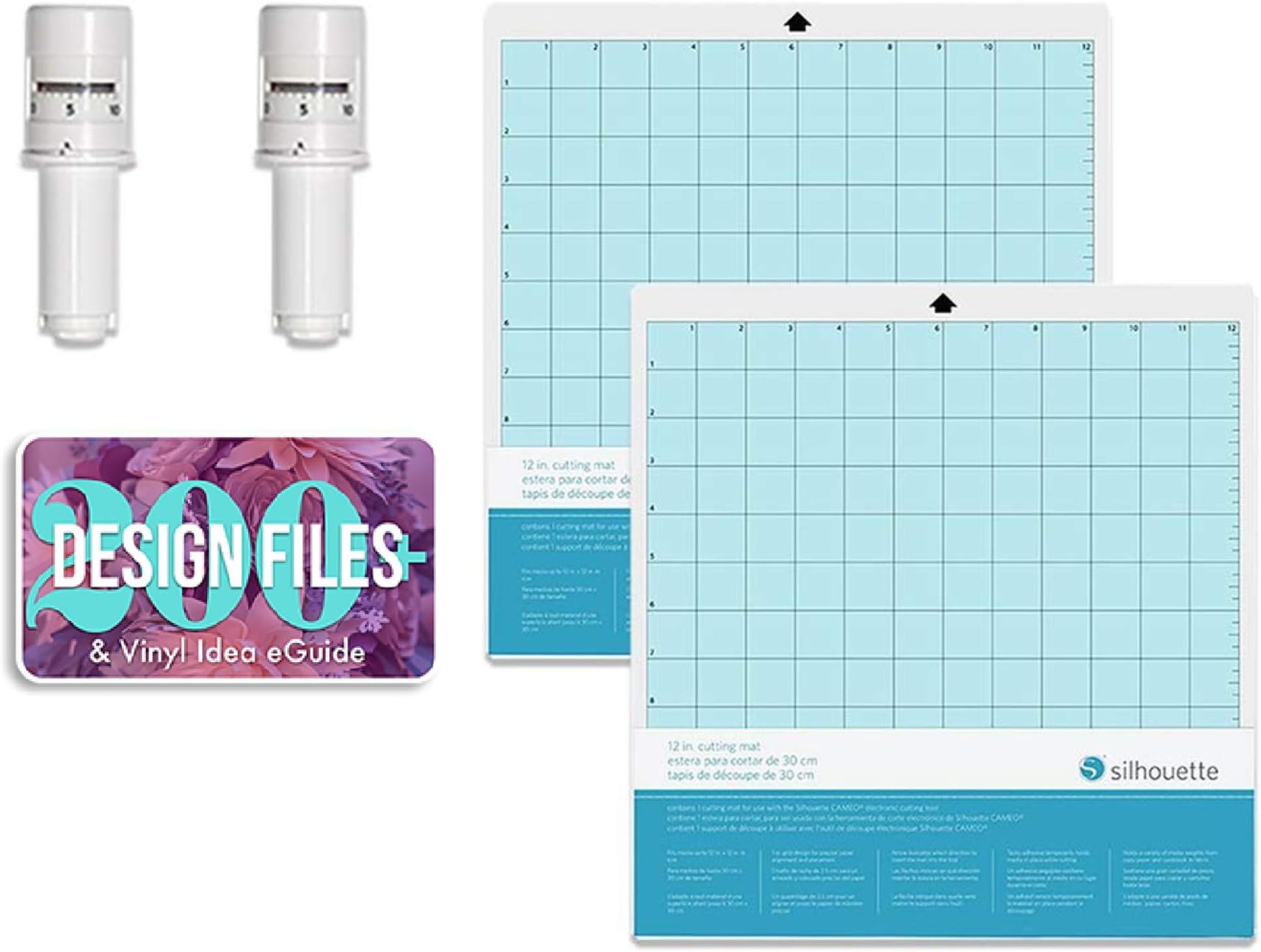 2 Silhouette Cameo 3 Autoblades and 2-12 x 12 Inch Silhouette Cameo Cutting Mats