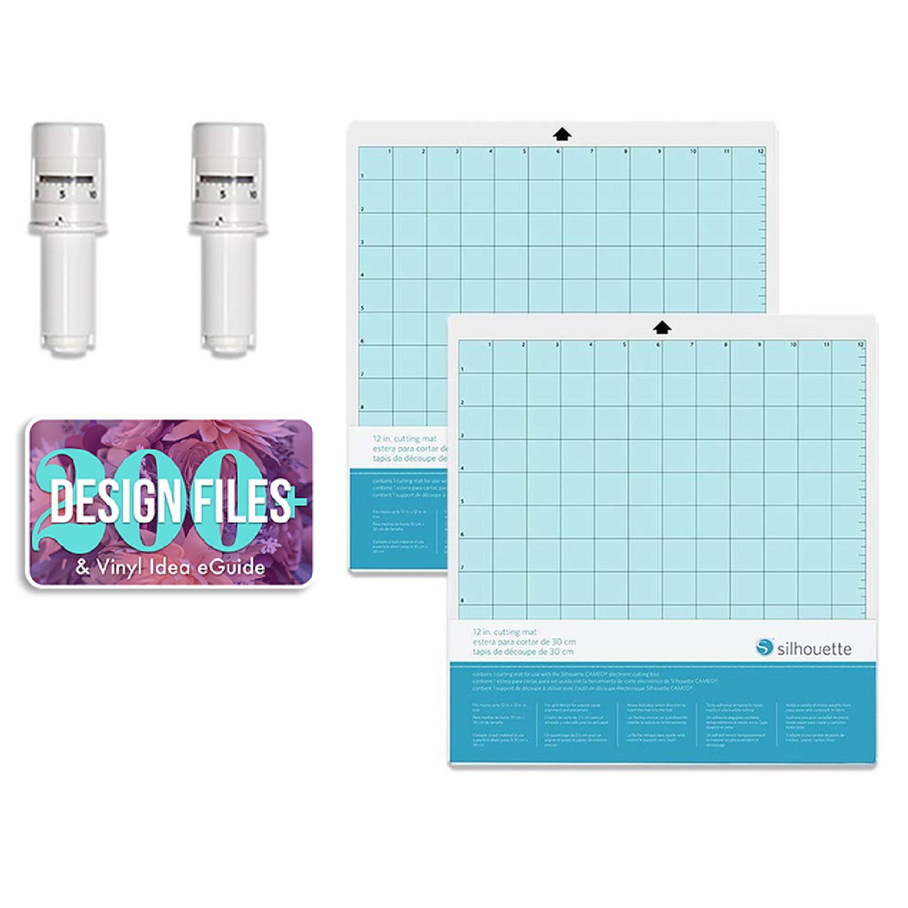 2 Silhouette Cameo 3 Autoblades and 2-12 x 12 Inch Silhouette Cameo Cutting Mats