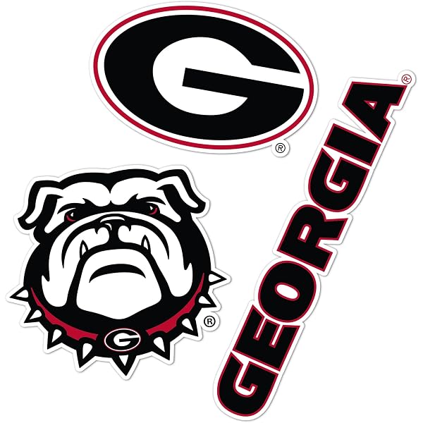 Georgia Bulldogs Decal (Ga Flip Flop Decal (4\", 6\"), 6 In