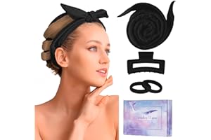 CORATED Heatless Hair Styling Kit - Curling Rod Headband and Rollers for Overnight Curls on Long and Medium Hair