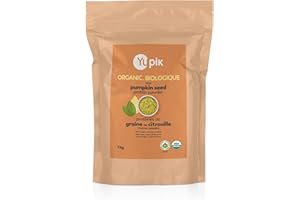 Yupik Organic Raw Pumpkin Seed Protein Powder 65% Protein 1kg, USDA Certified, Non-GMO, Vegan, Gluten-Free, Kosher, High in I