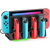 Switch Charging Dock Station with Charging Cable for Nintendo & OLED Game Console, Joycon Charging Dock for Switch, Must Have Joycon Controller Charger Accessories