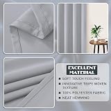 Rayyan Linen Ready Made Blackout Eyelet Curtains Pair 46x72 Grey Silver view 3