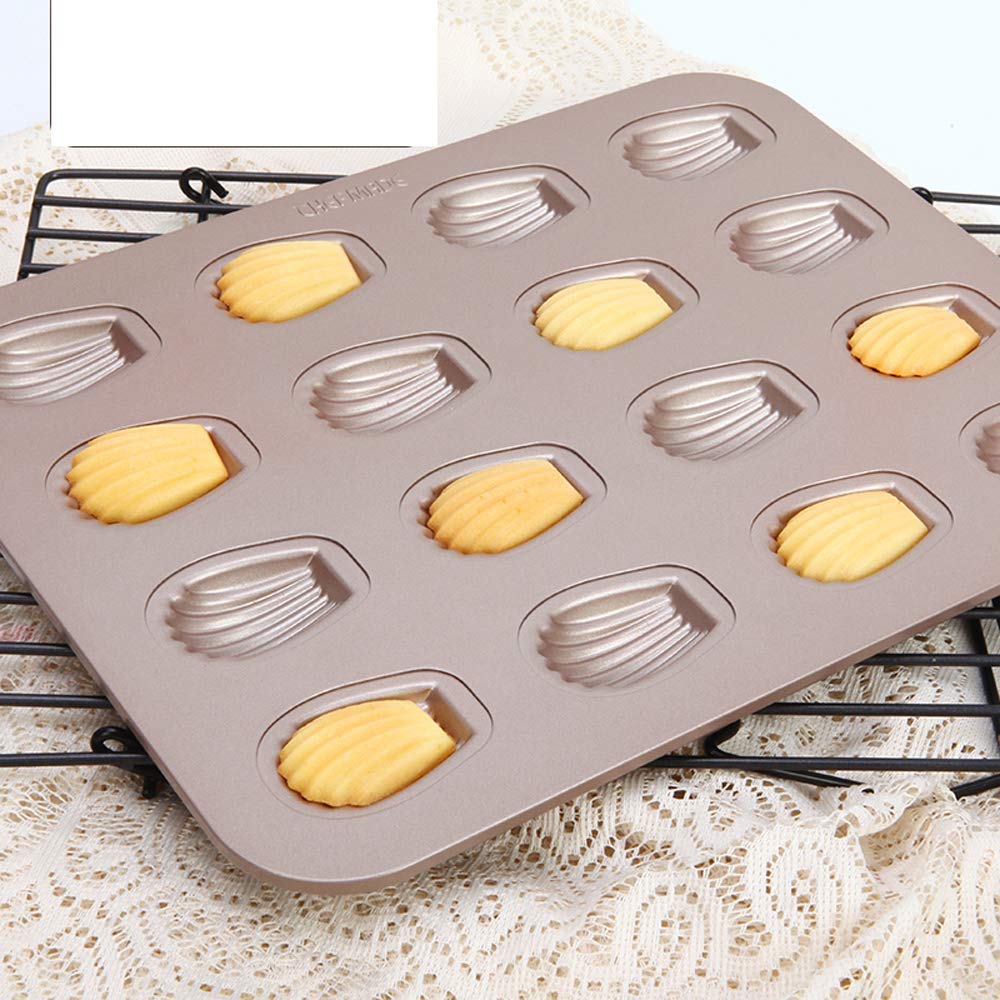 Madeleine Pan 16 cup Madeleine cake Mold Classic Golden non stick