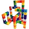 Unlimited Creation Math Link Cubes，100 PCS Counters for Kids Math -Interlocking Manipulatives for Preschool | Educational Number Blocks Toys for Kids，Promote Color Sorting & Math Counting Skills