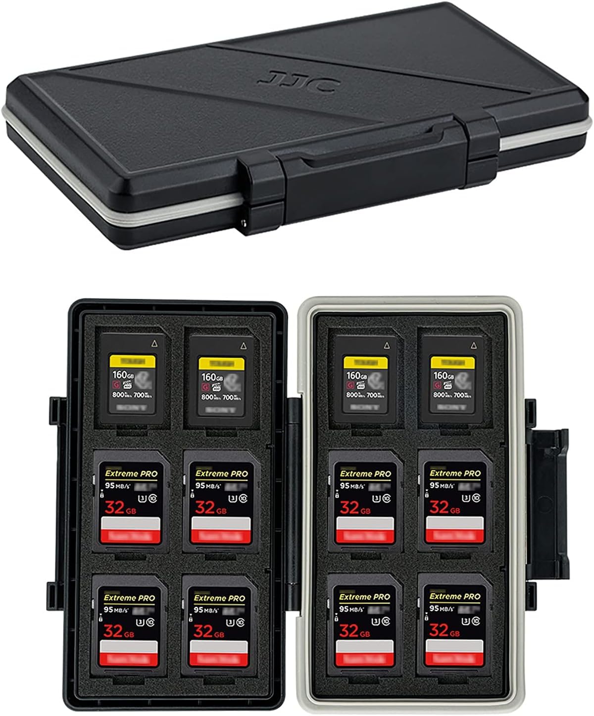 JJC Memory Card Case Water-Resistant for 12 CFexpress Type-A card + 12 SD SDXC SDHC, CFexpress Type A Card SD Card Holder Case Storage