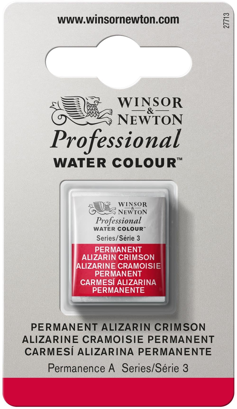 Winsor & Newton Half Pan Professional Water Colour, Permanent Alizarin Crimson — image 1