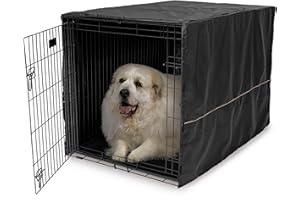 MidWest Homes for Pets XL Dog Crate Cover, Black Polyester Privacy Kennel Cover Fits Most 48-inch Crates, Machine Washable, Reduces Barking & Chewing