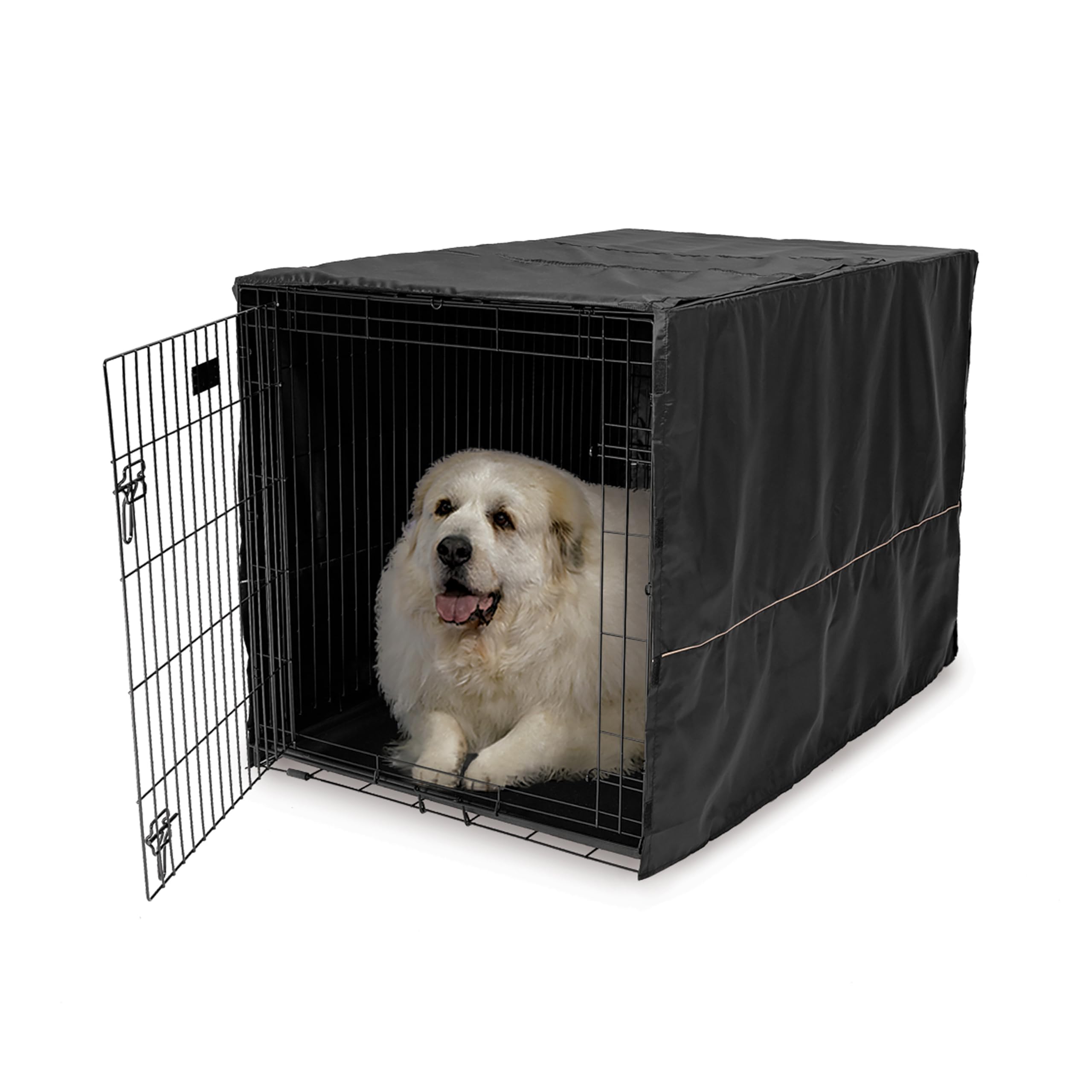 MidWest Homes for Pets XL Dog Crate Cover, Black Polyester Privacy Kennel Cover Fits Most 122 cm Crates, Machine Washable, Reduces Barking & Chewing
