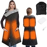 Heated Blanket Battery Operated, USB Power Bank, Fast Heating Wearable Blanket for Camping, Wireless Heated Shawl Water Resistant, Portable Cordless Heated Throw Blanket