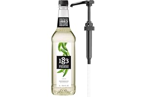 LITTLE SQUIRT SYRUP PUMP 1883 Peppermint Syrup with Pump for Hot & Cold Drinks - 1 Liter 33.8 Ounces