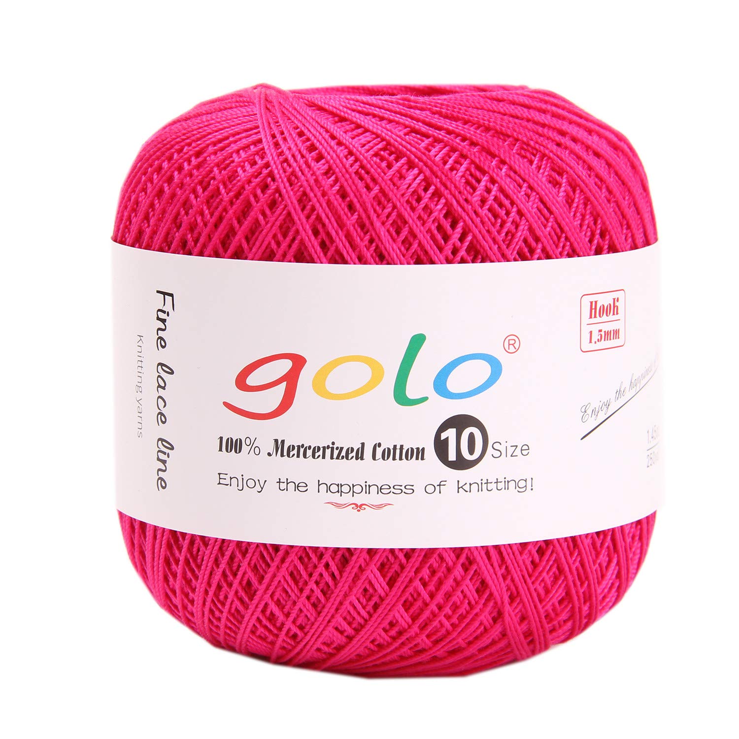 golo Crochet Thread Size 10 Yarn for Hand Knitting Crochet Yarn (Rose red-188) — image 1