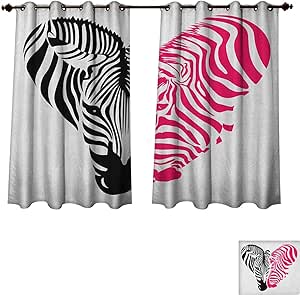 PriceTextile - Cortinas opacas de cebra rosa para dormitorio, cebra
