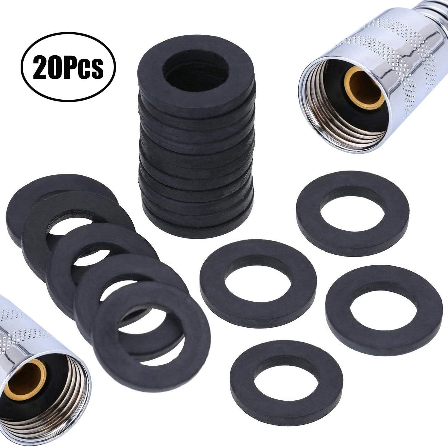 Lvcky 20 Pack Garden Shower Hose Washers Rubber Washers Seals for