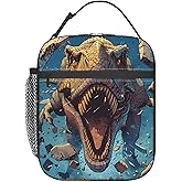 Plistiz Dinosaur Lunch Box for Women Men, Insulated Lunch Box, Reusable Lunch Bag for Office, Work, Picnic, Travel