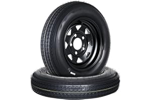 Garvee 2-Pack 4.80-12 4.80x12 480-12 Trailer Tires witn 12" Rims, 5 Lug on 4.5" Bolt Pattern, 6PR Load Range C, Heavy Duty 4.