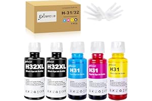 EXCERCUS Refill Ink Replacement Compatible with HP 31 Ink Bottle Set HP 32XL 32 XL Ink Work for HP Smart Tank 5000 6001 5101 
