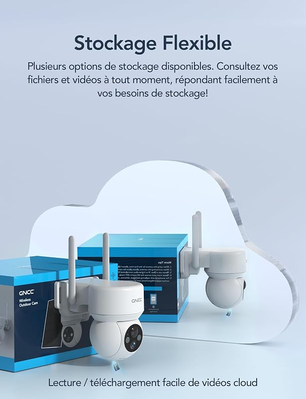 2PCS Camera Surveillance WiFi Exterieure sans Fil Solaire — photo 8 sur 8