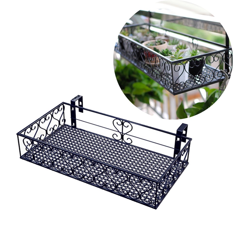 Ibnotuiy Metal Balcony Plant Pot Stand Hanging Planter Flower Pot