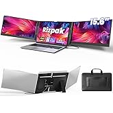 Rizpak One Cable Laptop Screen Extender, 15.6â Ultra-Slim Triple Portable Monitor, 1080P FHD IPS Display, USB-C/USB-A Connection, Travel Monitor for 13â17.3" Laptops, MacOS/Windows/Android