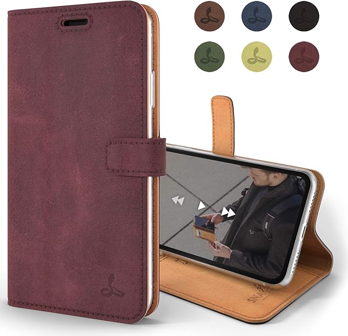Snakehive iPhone XR Leather Case, Luxury Genuine Leather Wallet with