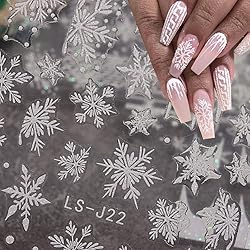 Christmas Nail Art Stickers - 3D Snowflake Glitter