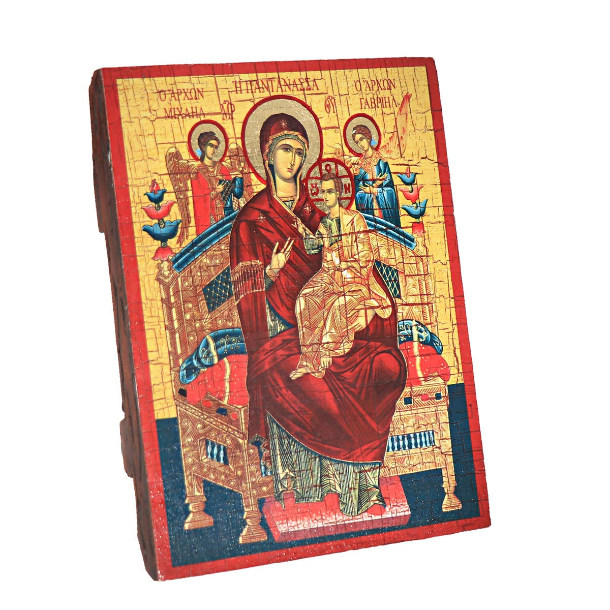 NKlaus Mother of God All Kings, Christian solid wood icon 16x12,5 handmade 37016