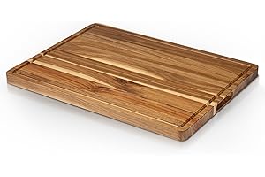 OUTLANE 24 x 18 in Extra Large Acacia Wood Cutting Board, 1.2" Thick Butcher Block with Deep Juice Groove, Reversible with Bu