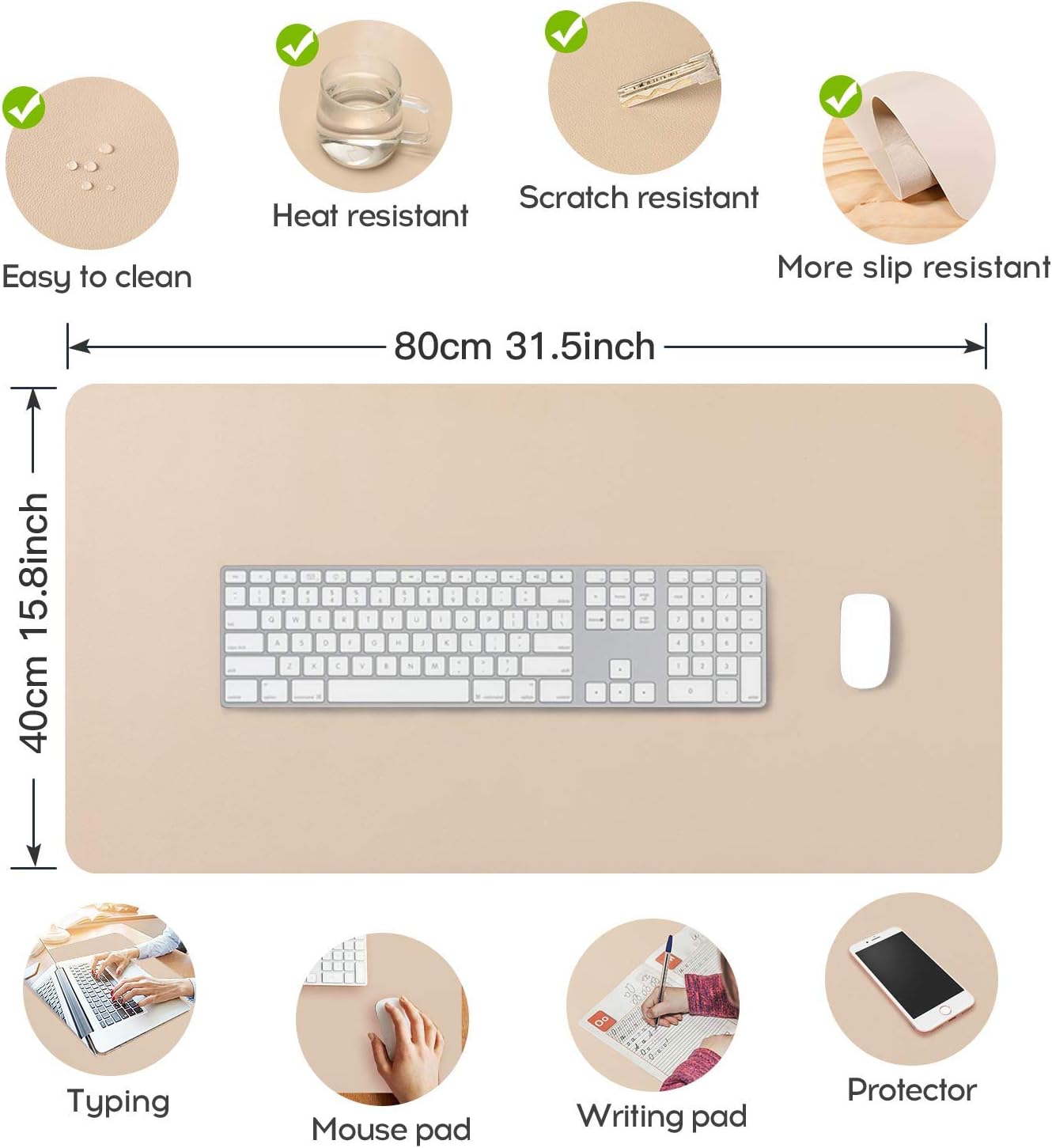 DOBAOJIA Desk Pad Large 31.5" X 15.7" Extended Mouse Mat Large Mouse Pad XL Desk Blotter Writing Pad for Laptop/Office/Home - Image 4