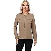 HORSSLE Women Chemo Shirts for Port Access 2-Side Snap Shoulder Surgery & Dialysis Recovery Shirts, Lightweight & Breathable