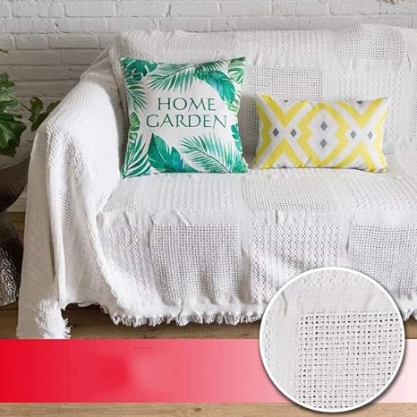 Amazon ソファーカバー マルチカバー テーブル掛け枚 北欧風 無地 田園風 綿 洗濯可能 撮影背景 おしゃれ キッス隠す シャーリング 柔らかい ソファーベッドカバー 傷防止 汚れ防止 180 180cm 白い ソファカバー マルチカバー オンライン通販