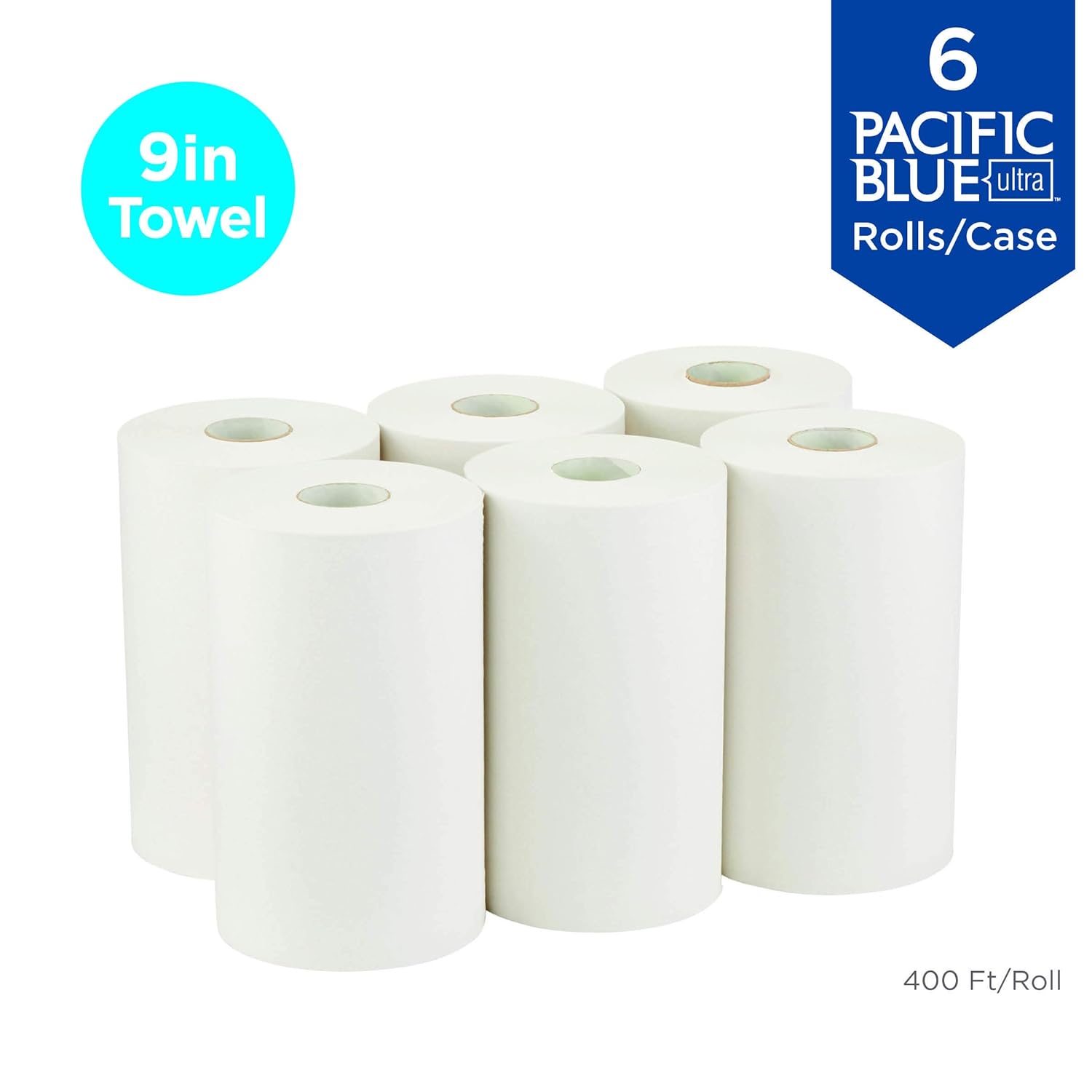 Pacific Blue Ultra 9” Paper Towel Roll (Previously Branded SofPull) by GP PRO (Georgia-Pacific), White, 26610, 400 Feet Per Roll, 6 Rolls Per Case: Industrial & Scientific